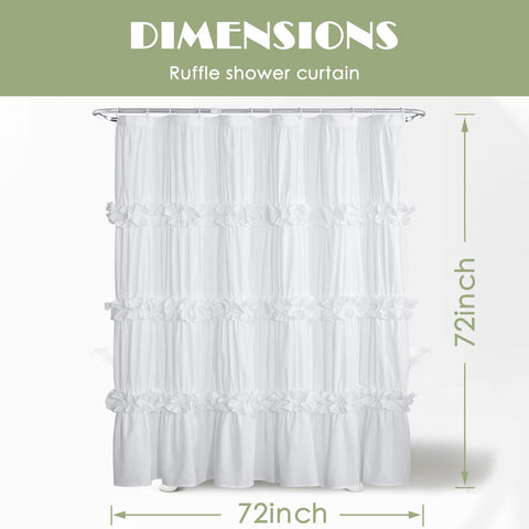 Homechoice Decor curtain hanging over tub illustrating 72x72 fit and coverage benefit