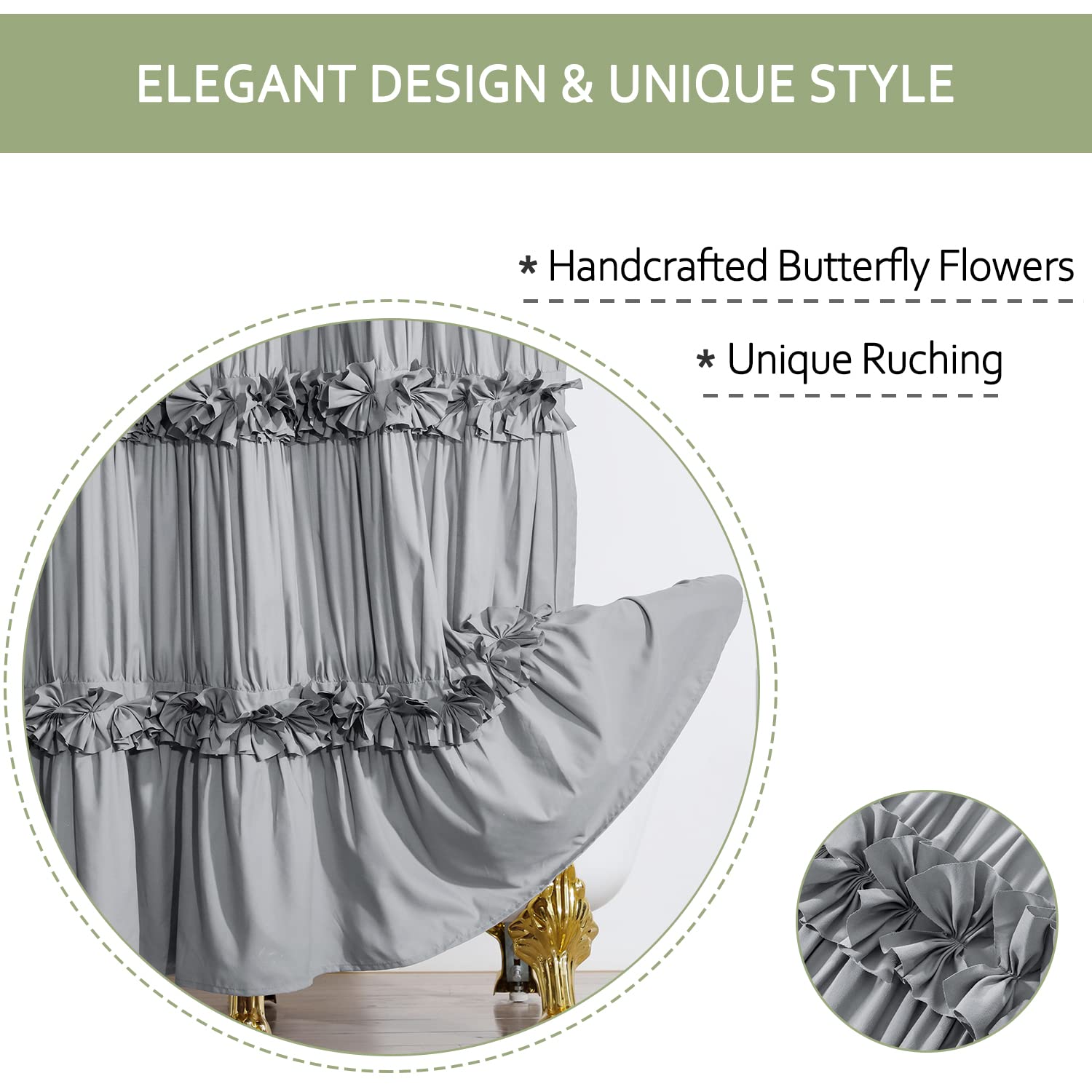 Homechoice Decor close-up of ruffle layers showing texture and decorative depth