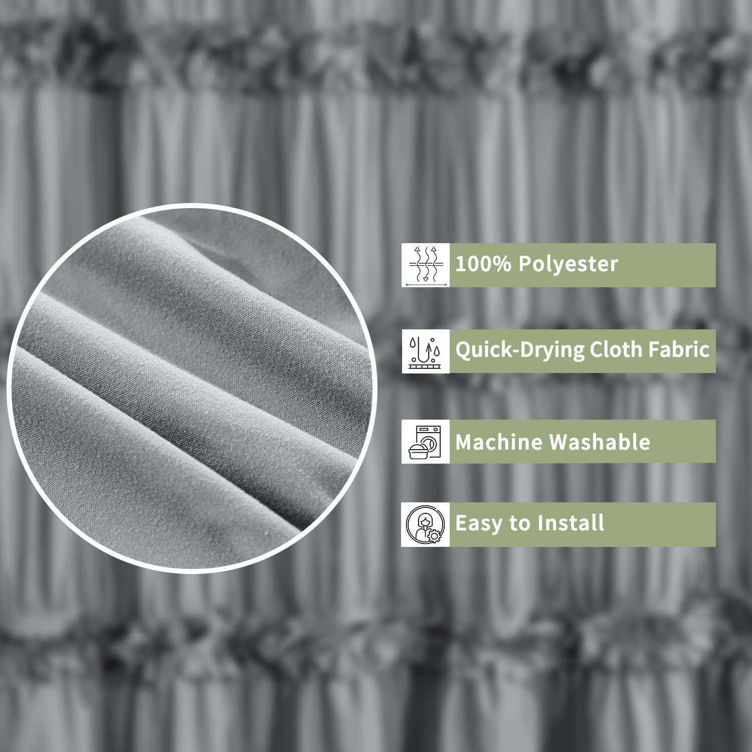 Homechoice Decor curtain in use creating privacy and reducing water splashes