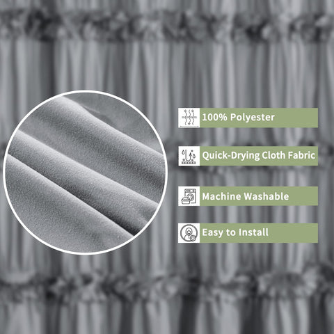 Homechoice Decor curtain in use creating privacy and reducing water splashes