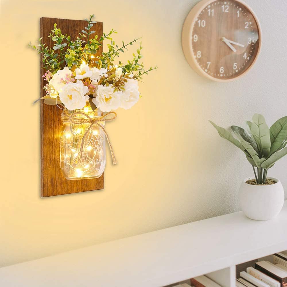 Homecor close-up of white peony and eucalyptus adding handcrafted charm
