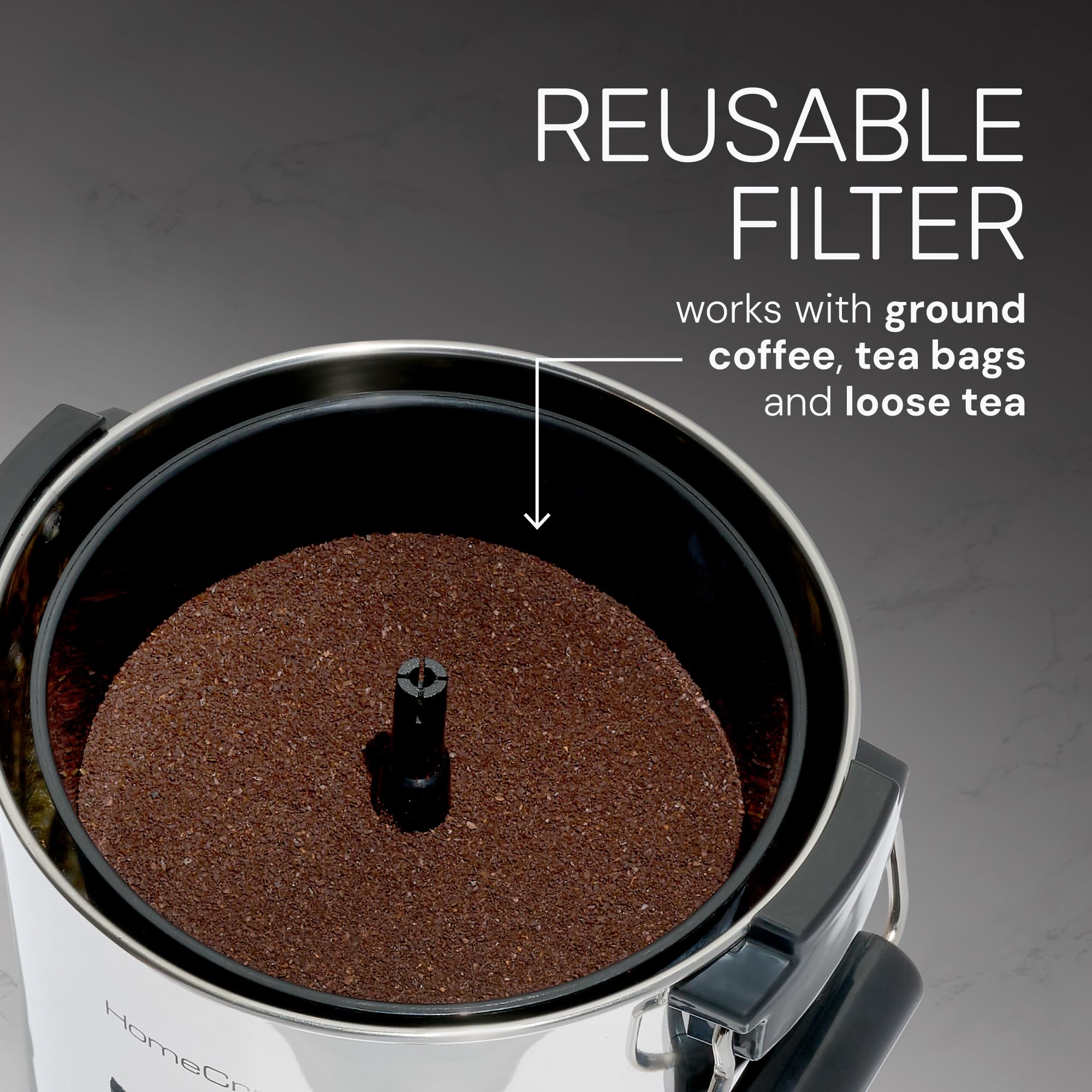 HomeCraft side profile highlighting stainless steel durability and easy-clean benefit