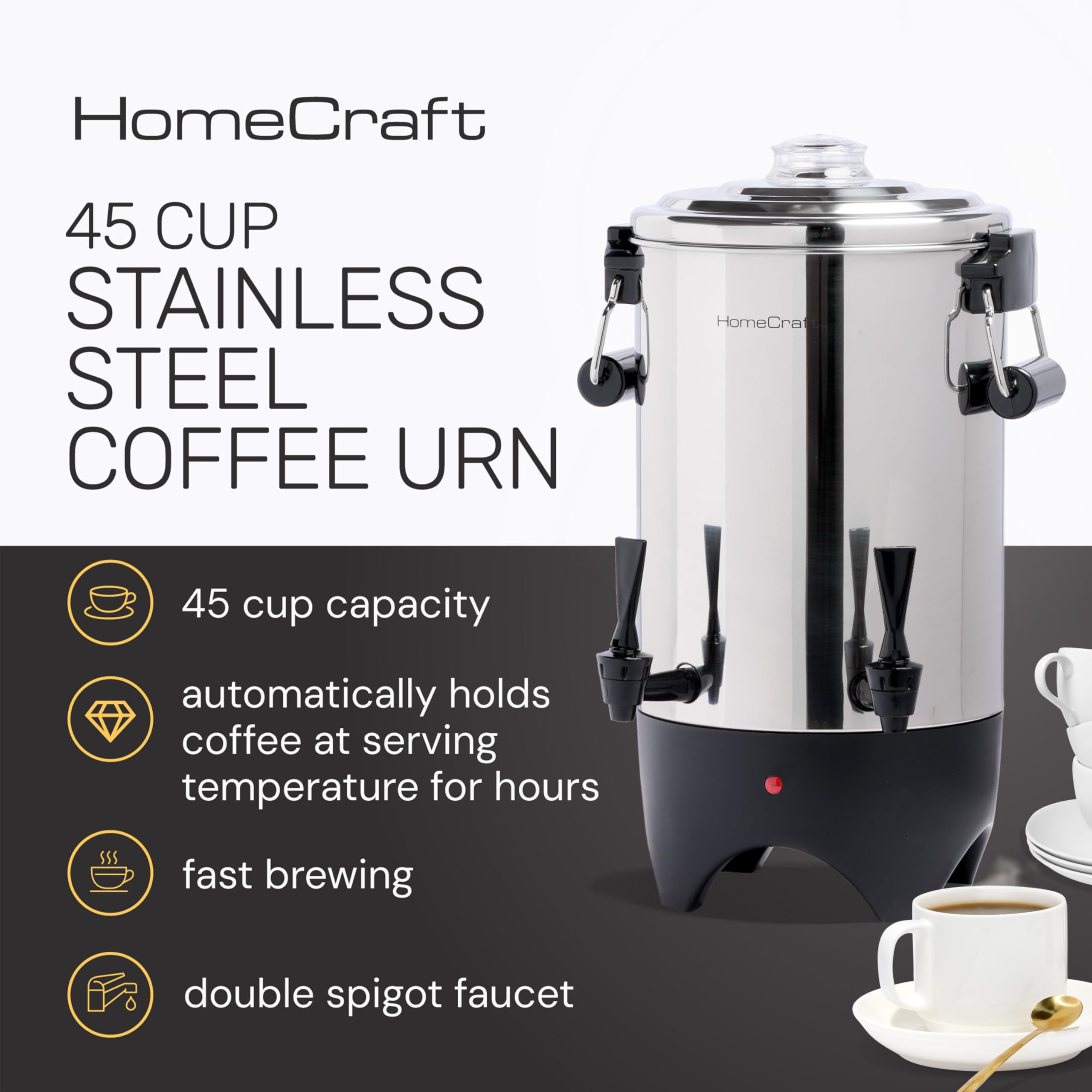 HomeCraft top open view of brew chamber showing easy fill and fast-brew benefit