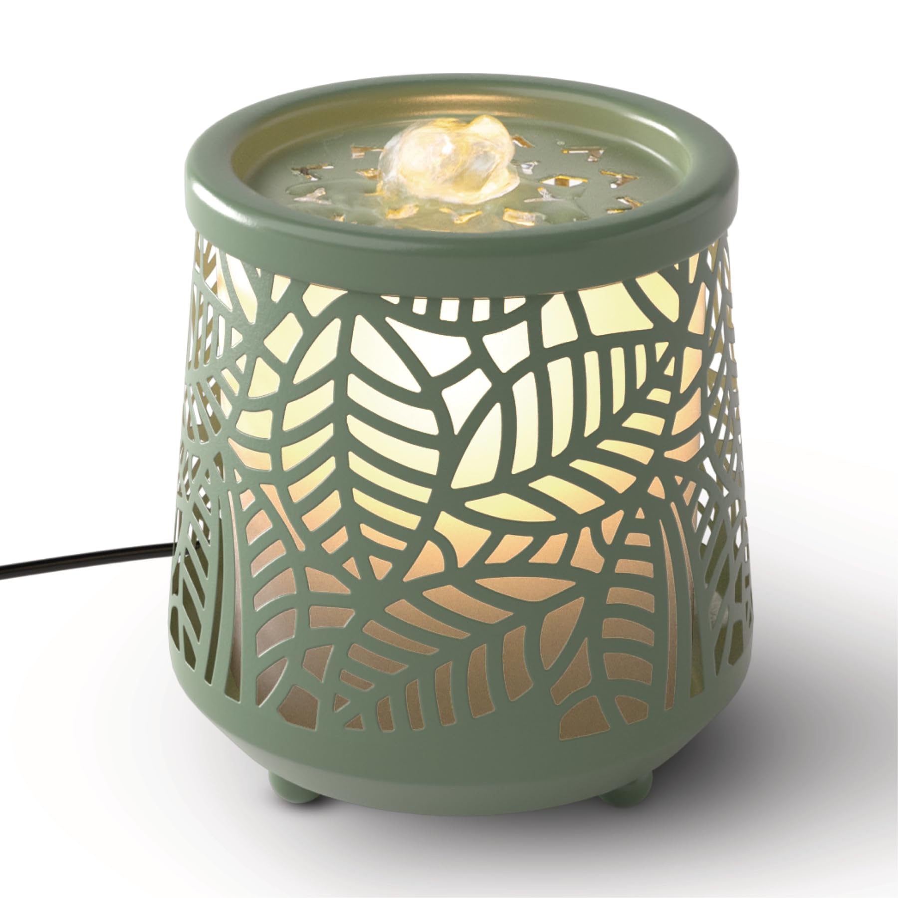 Homedics front view of green fountain showing compact design and serenity