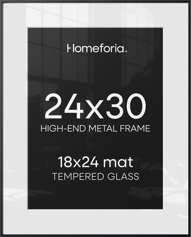 Homeforia black frame front view showing clean matte profile and framed print benefit