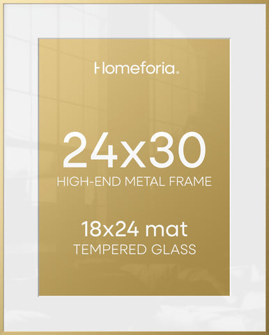 Homeforia front view of gold frame showing polished packaging and luxe presentation