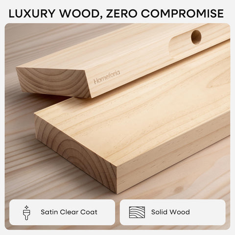 Homeforia close-up of pine grain and knot texture highlighting authentic wood feel