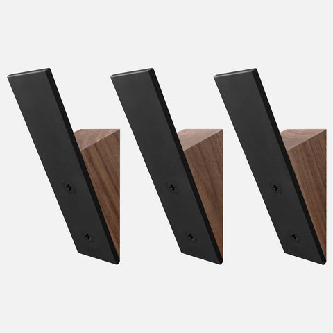 Homeforia walnut hooks front view showing clean modern design and durability