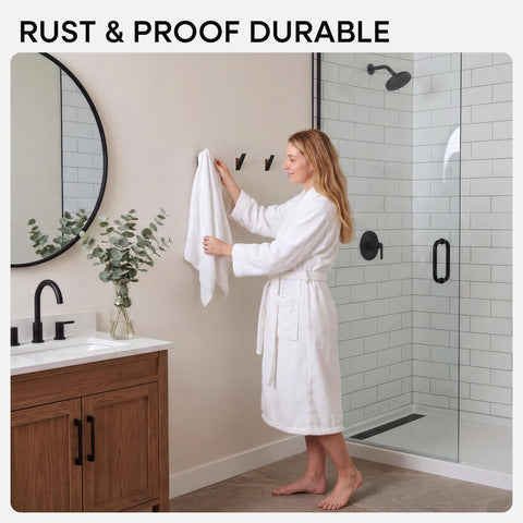 Homeforia hooks next to common items showing compact size and space savings