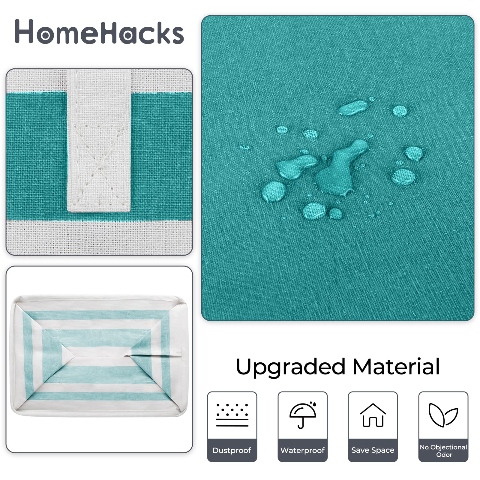 HomeHacks collapsed flat hamper showing compact storage benefit