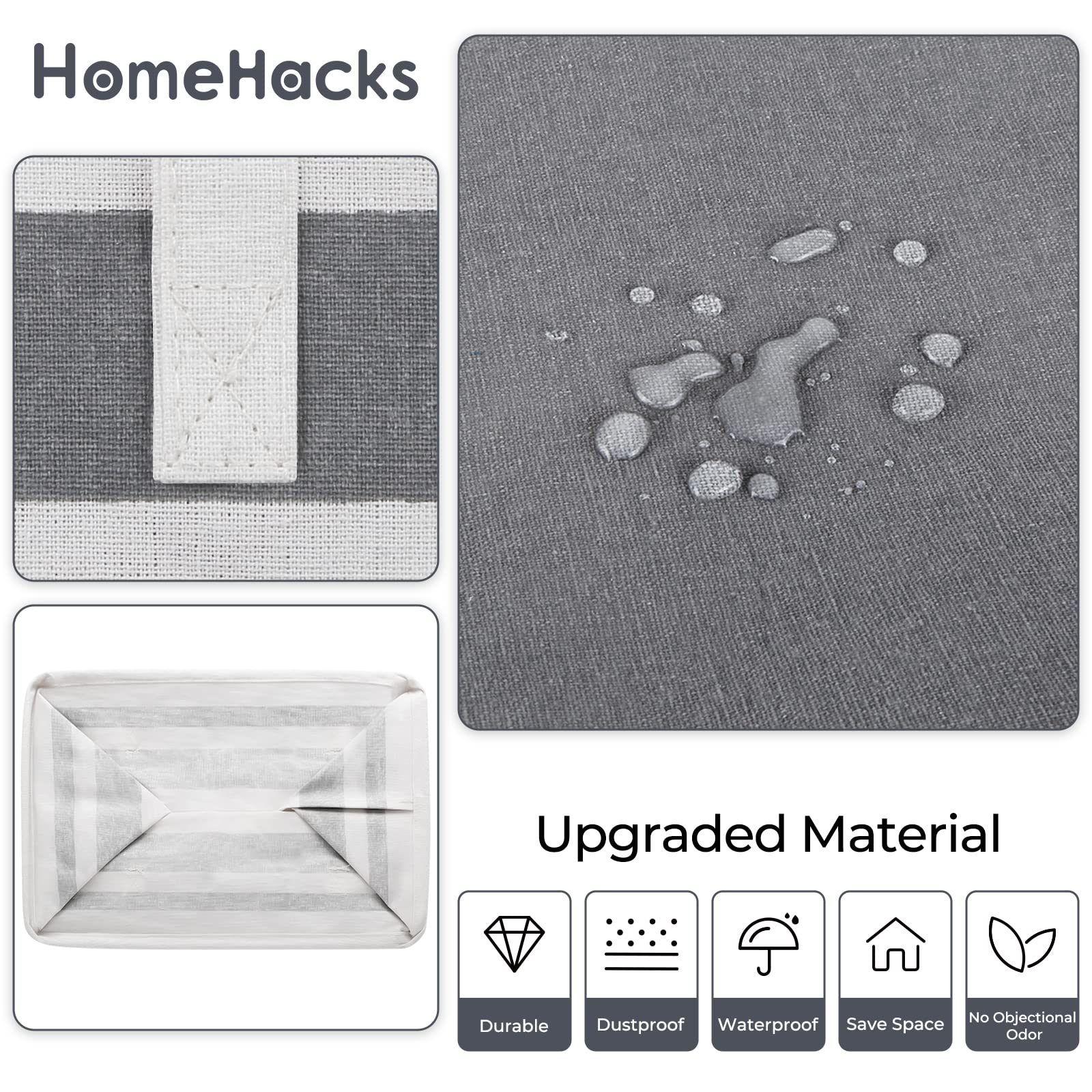 HomeHacks collapsed flat hamper for compact storage and space-saving