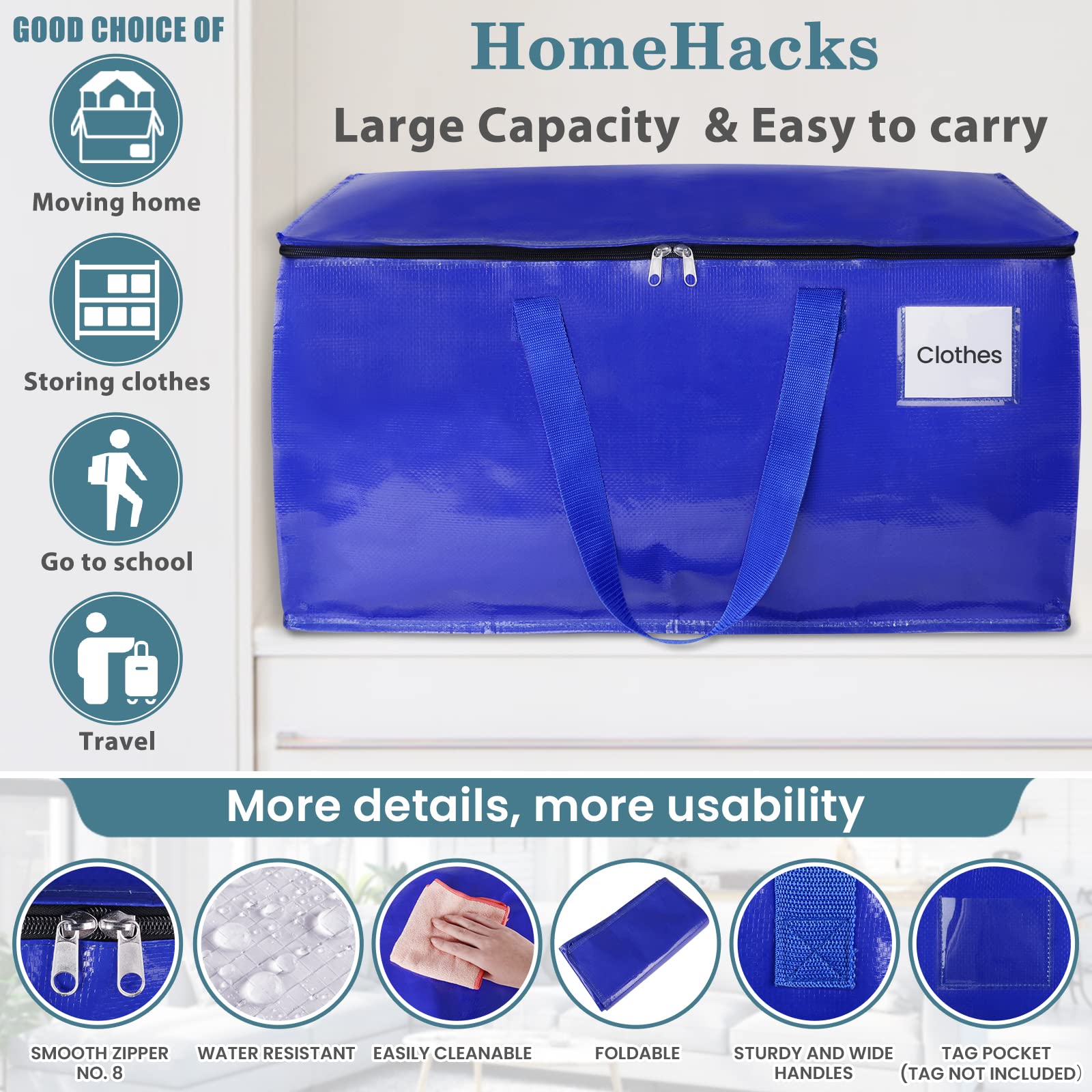 HomeHacks dual zipper open wide for easy loading and unloading