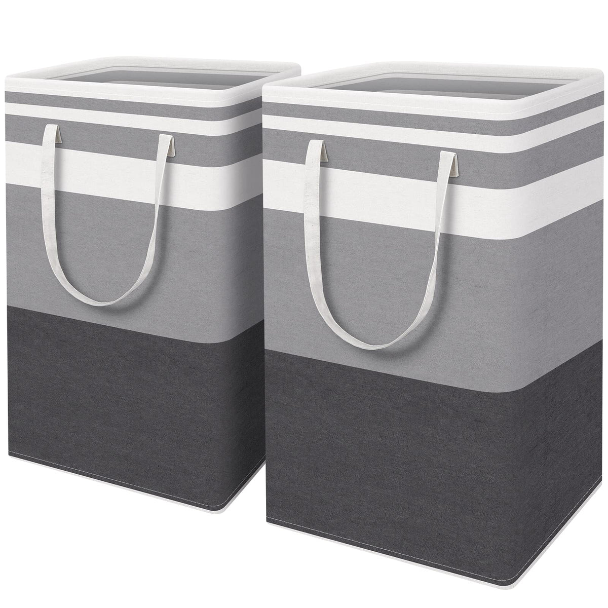 HomeHacks front view of two large hampers showing capacity and clean design