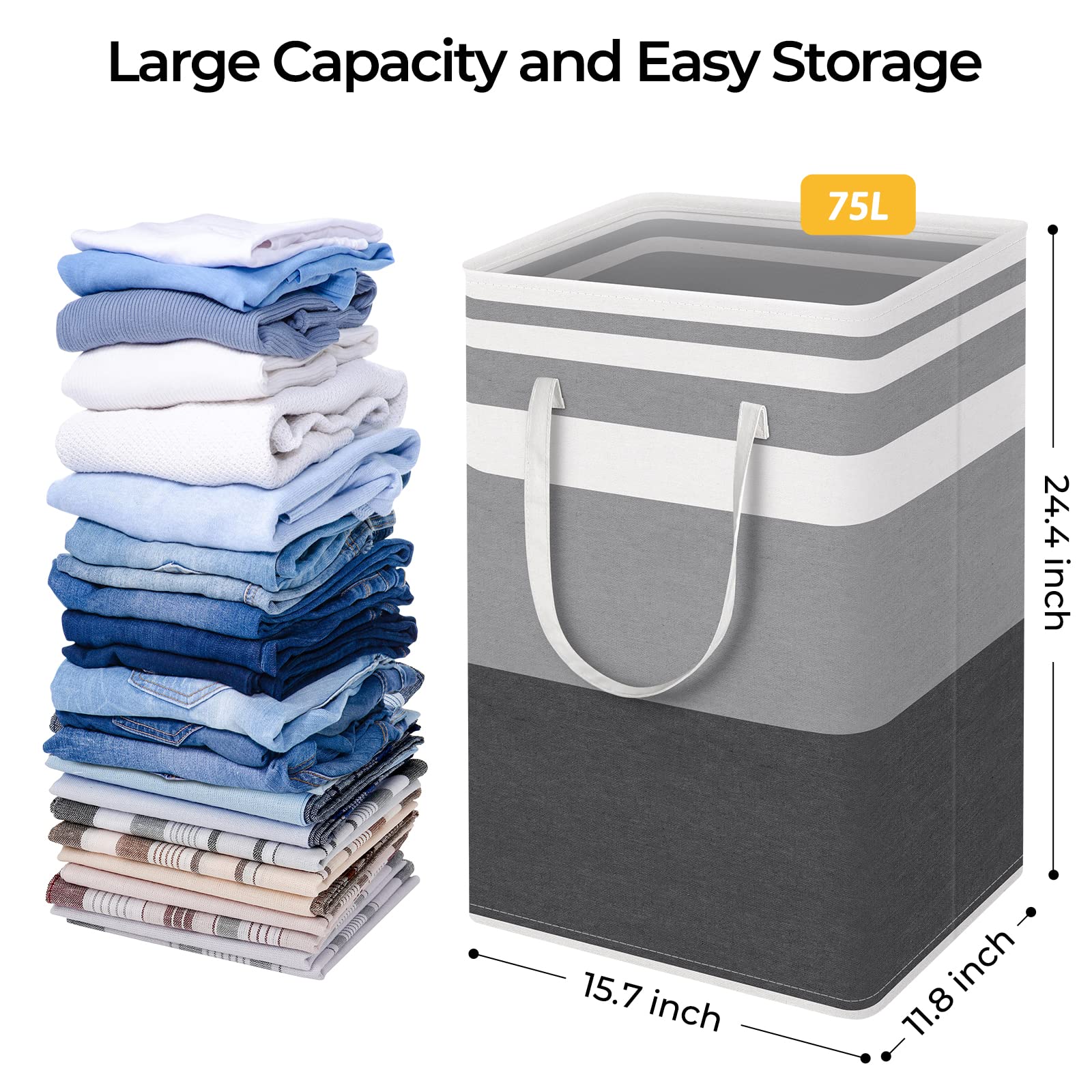 HomeHacks baskets staged in bedroom for sorting clothes and organizing space