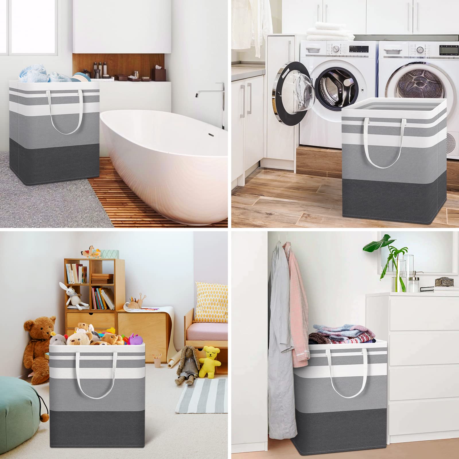HomeHacks hamper in bedroom scene showing tidy storage benefit