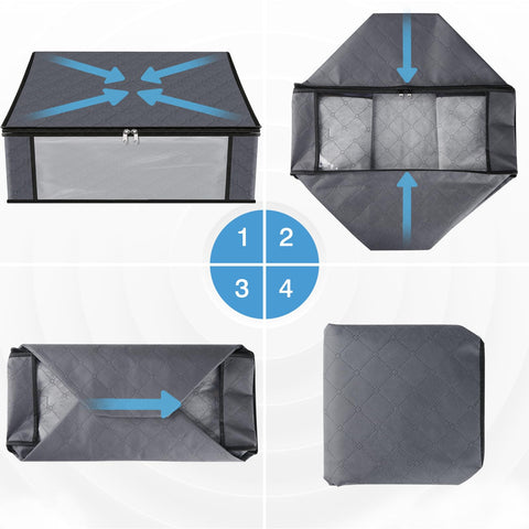 HomeHacks filled with blankets and pillows demonstrating generous 35L capacity