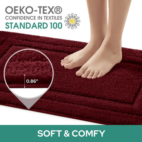 HOMEIDEAS close-up of plush microfiber pile for soft comfortable feet