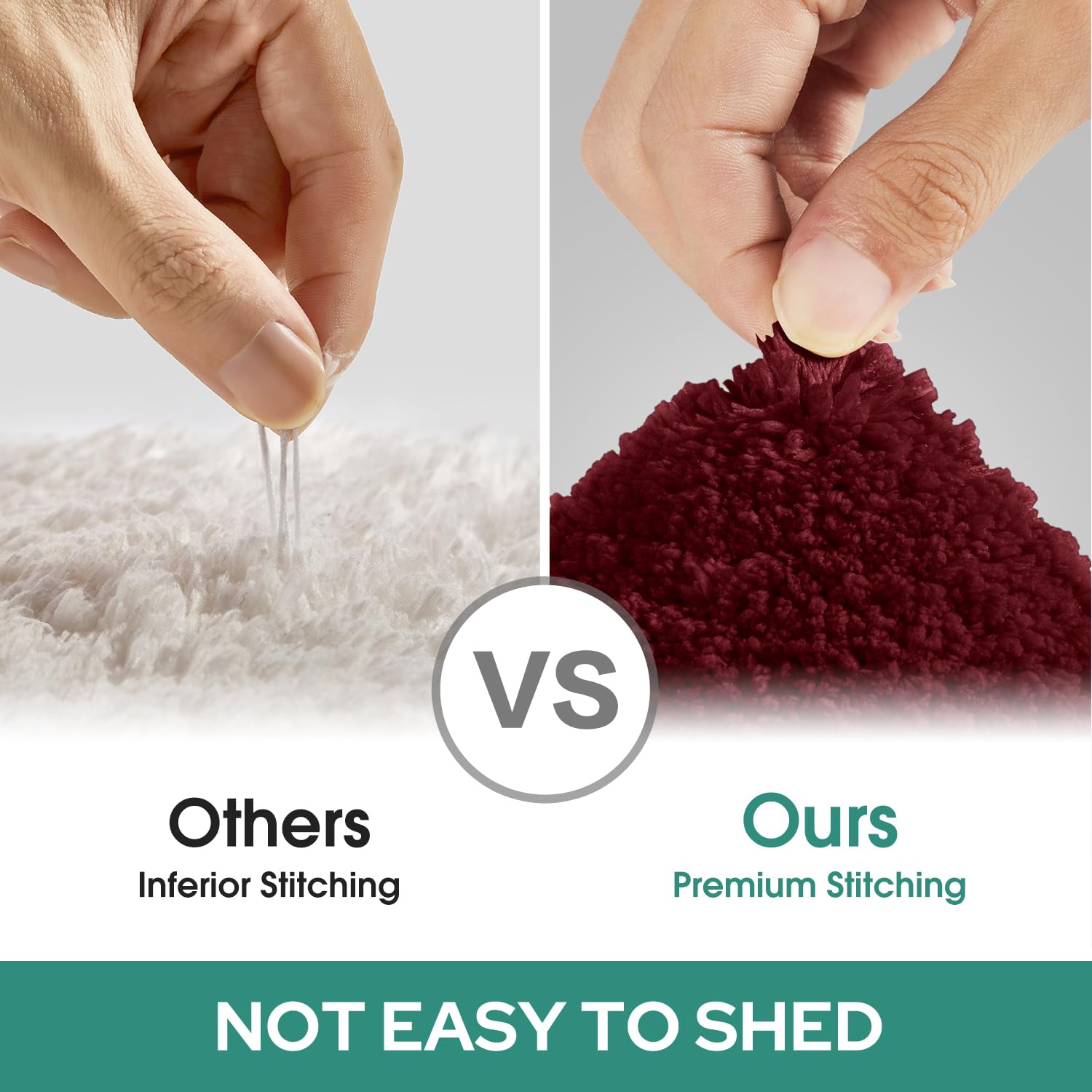 HOMEIDEAS U-shape mat placed around toilet adding warmth and safety