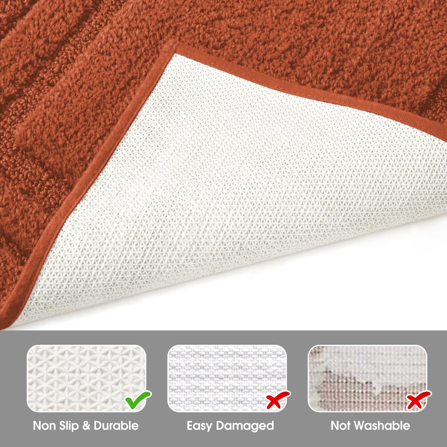 HOMEIDEAS U-shape mat fitted around toilet for tidy, safe placement