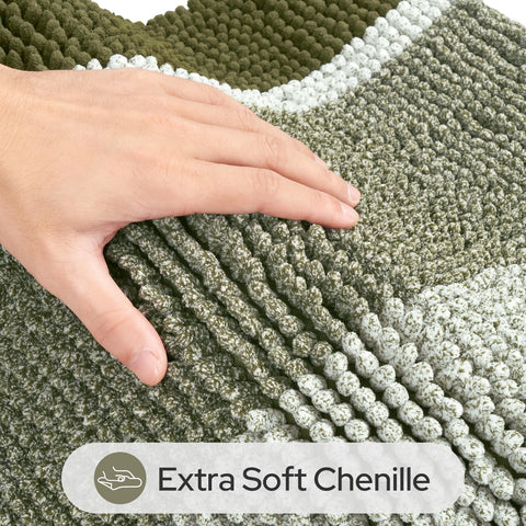HOMEIDEAS close-up of chenille texture highlighting plush comfort