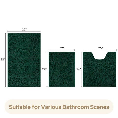 HOMEIDEAS large bath rug next to tape measure showing size and floor coverage benefit