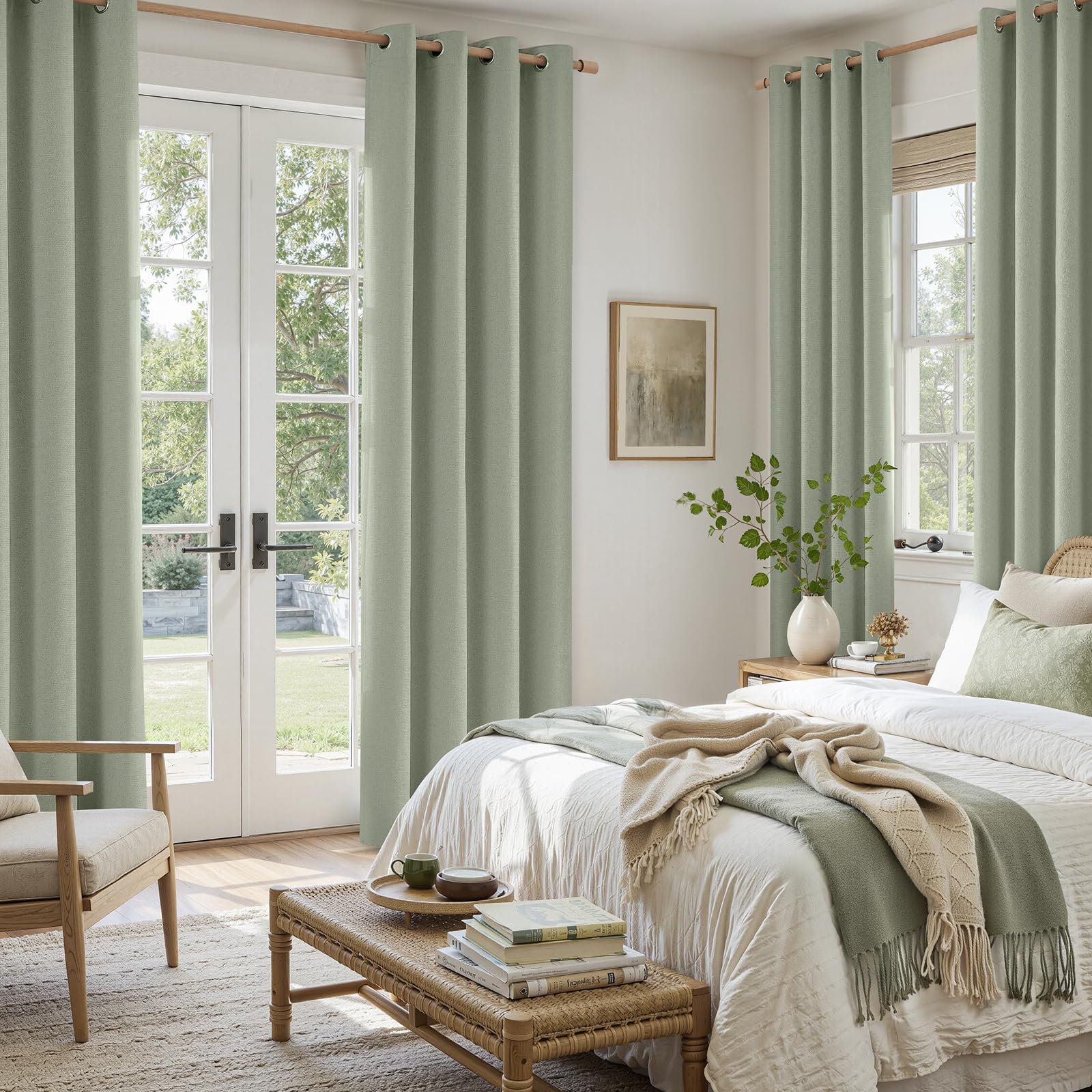 HOMEIDEAS metal grommet detail for easy hanging and smooth sliding