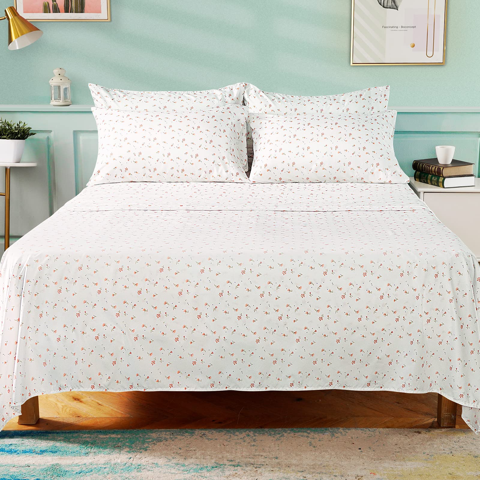 HOMEIDEAS styled bedroom with sheets on bed showing inviting look and easy care