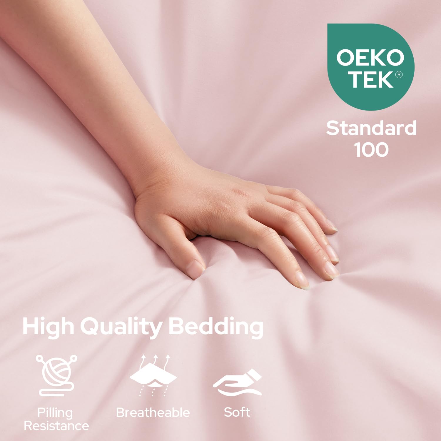 HOMEIDEAS close-up of deep-pocket fitted sheet elastic for secure fit