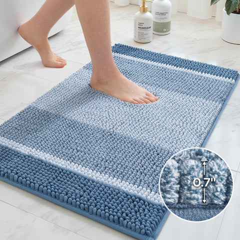 HOMEIDEAS bathroom lifestyle placement shows absorbent, stylish mat