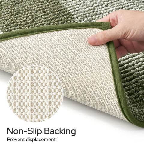 HOMEIDEAS rug next to bare foot showing scale and soft cushioning