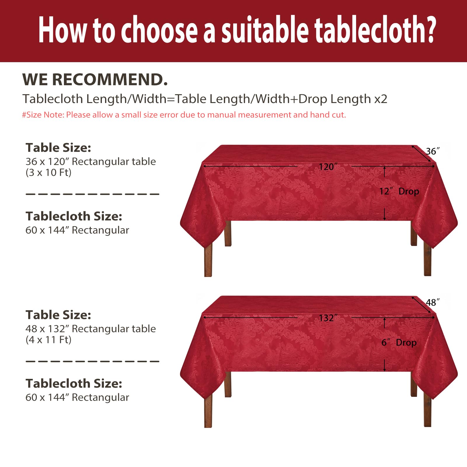 HomeJoy red jacquard on outdoor banquet table showing fade-resistant, practical use
