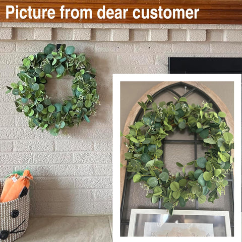 HomeKaren wreath on front door styled for welcoming porch benefit