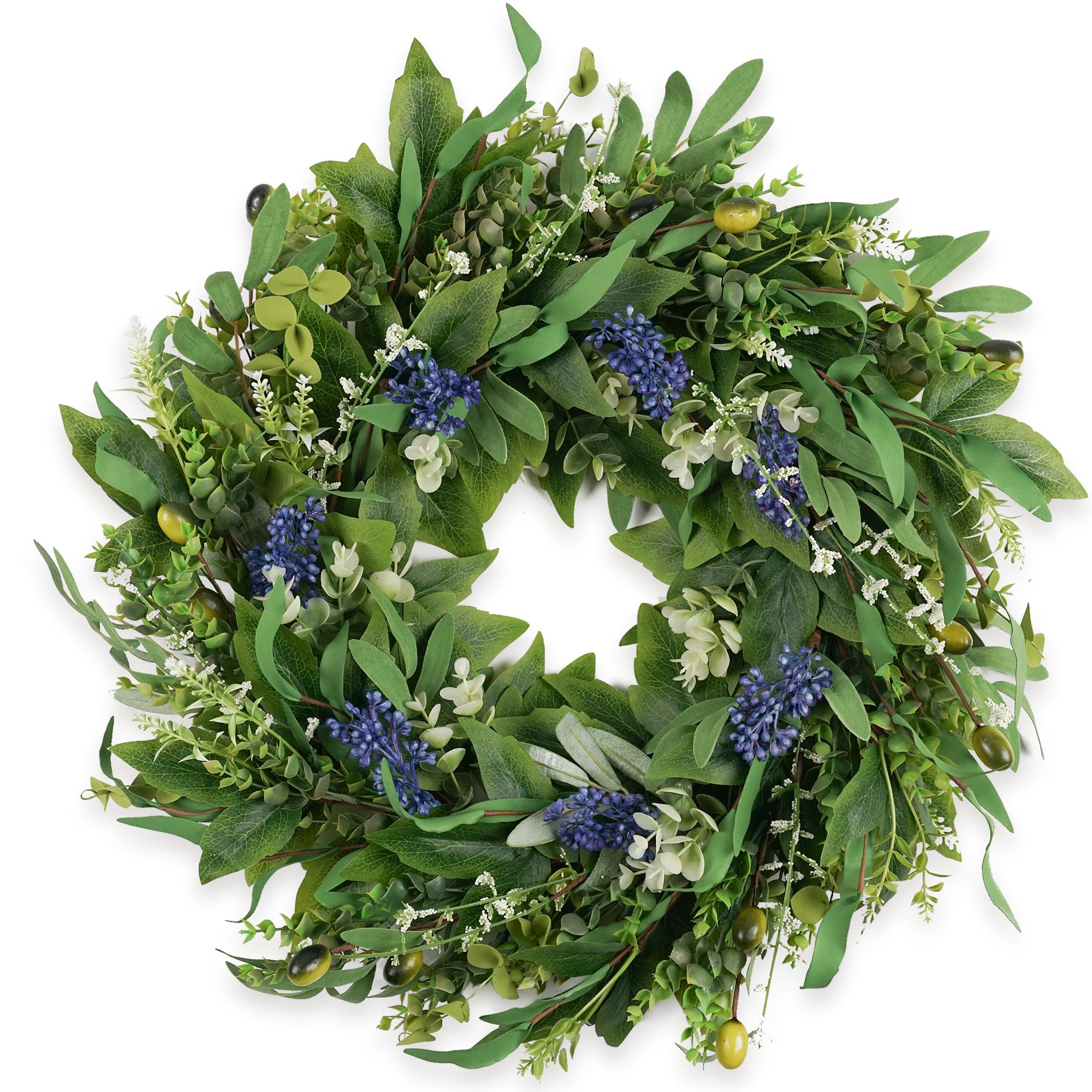 HomeKaren front door wreath displayed on a door offering welcoming curb appeal