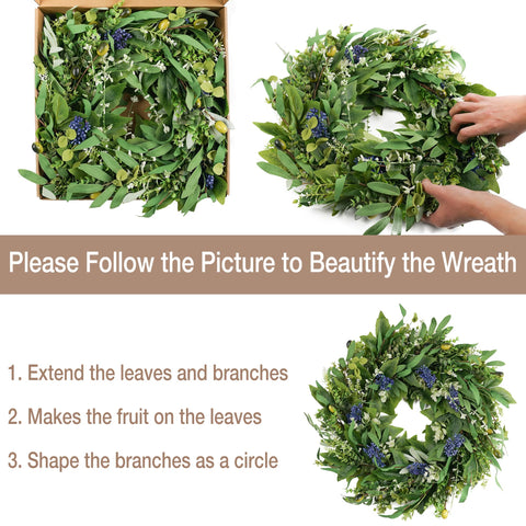 HomeKaren wreath next to door frame showing scale and fit advantage
