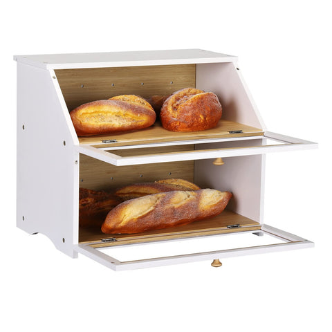 HOMEKOKO open double-layer interior storing two loaves and pastries neatly