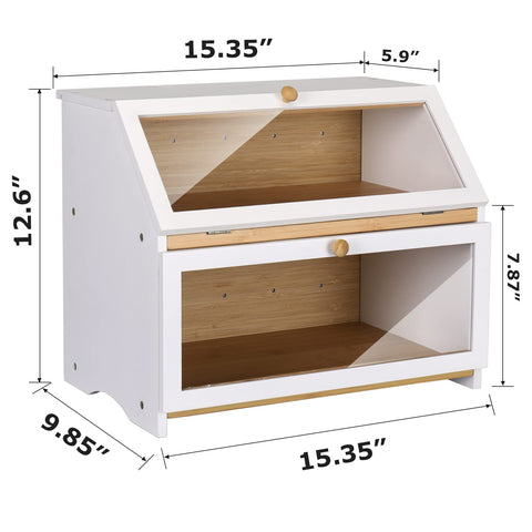 HOMEKOKO bread box on kitchen counter organizing breads and matching decor