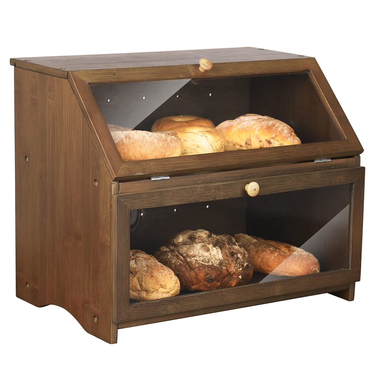 HOMEKOKO front view showing bamboo bread box and countertop appeal