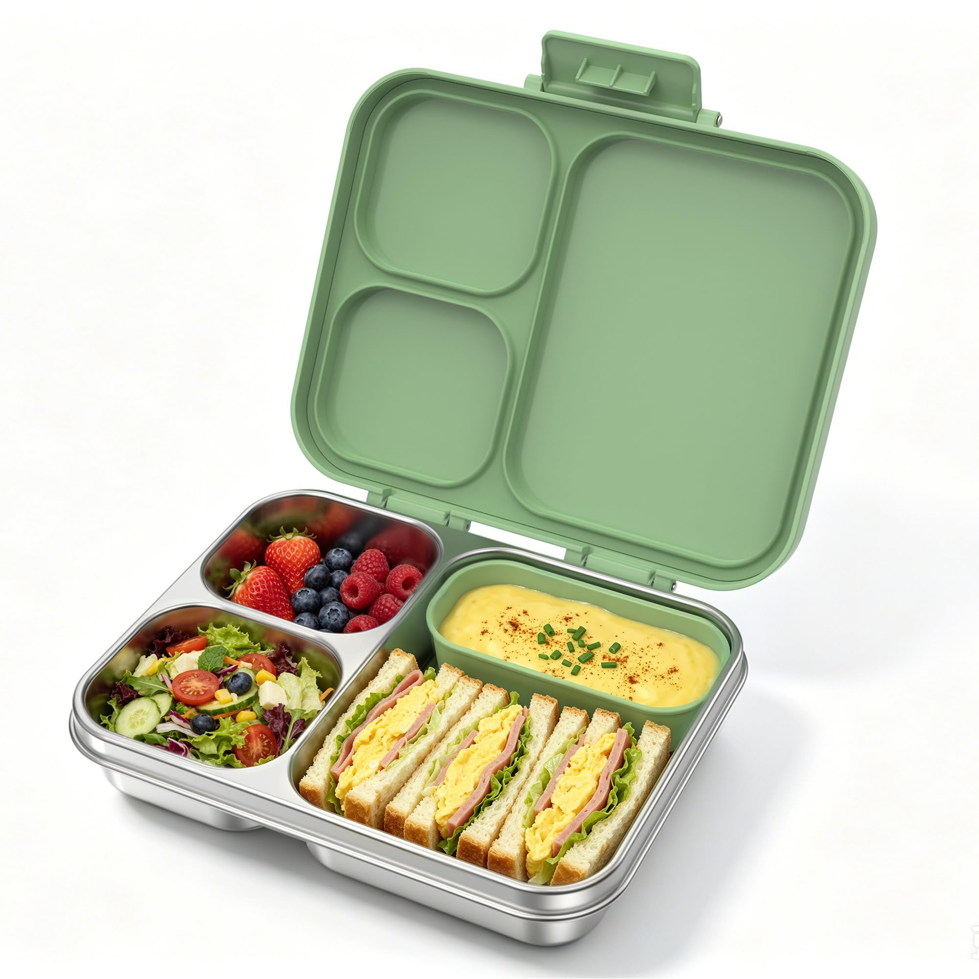 HOMEKOL front view of green bento showing compact everyday convenience