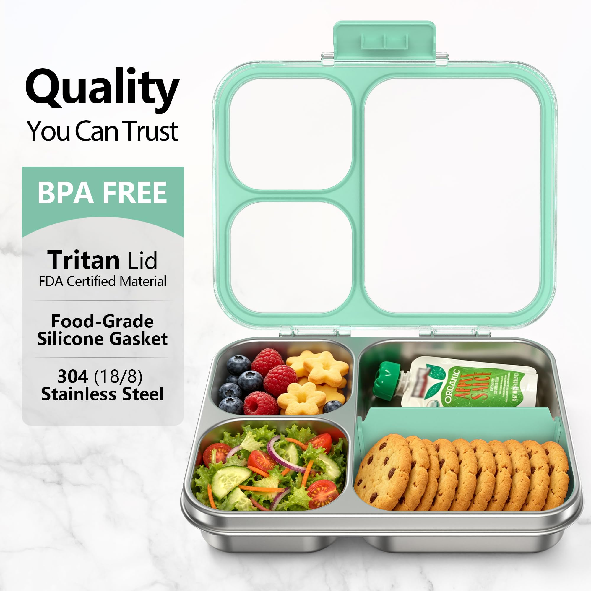 HOMEKOL bento in backpack for size comparison, illustrating slim fit and travel convenience