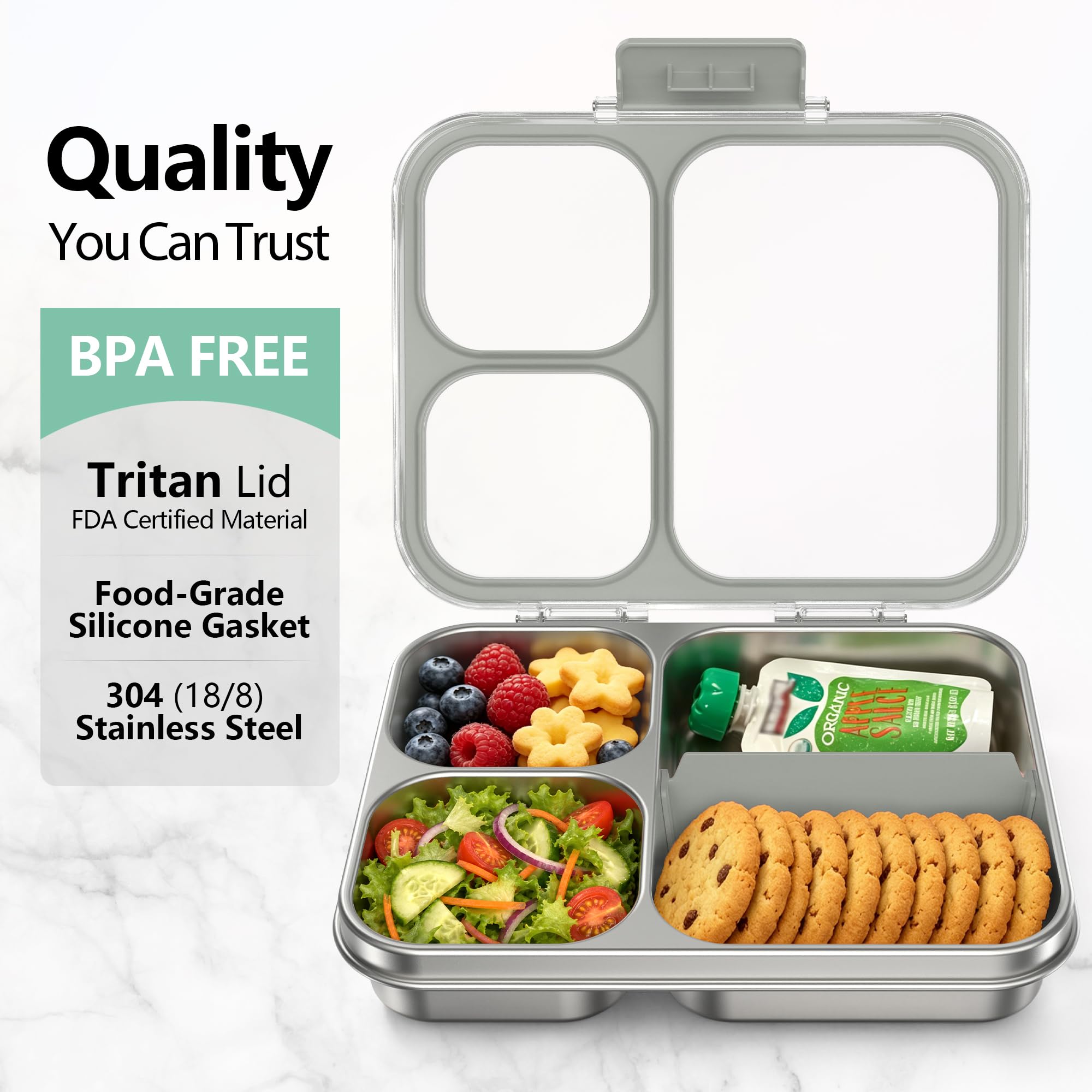 HOMEKOL clear Tritan lid showing visibility and BPA-free safe contact