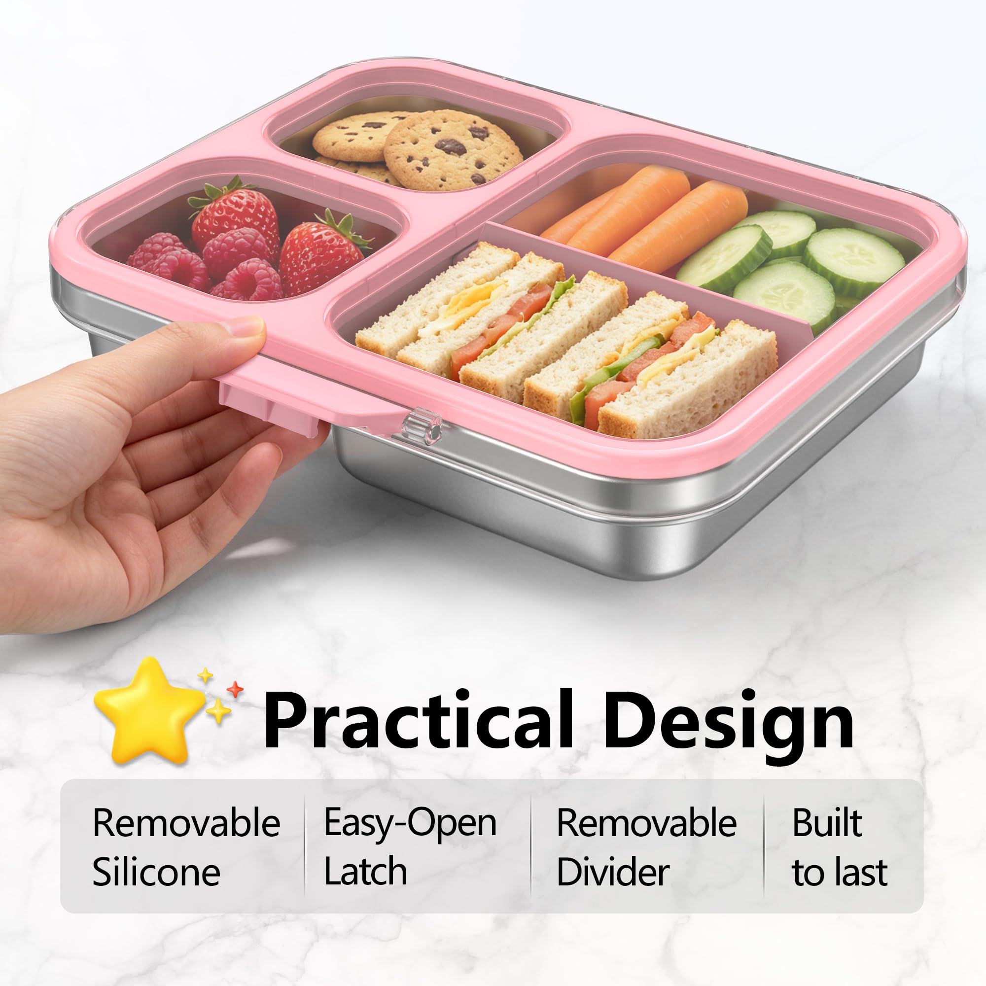 HOMEKOL clear Tritan lid showing transparency and secure latch benefit
