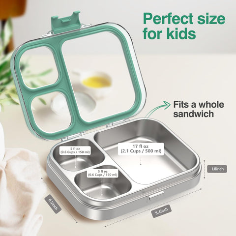 HOMEKOL open bento top view showing three compartments and portion organization benefits