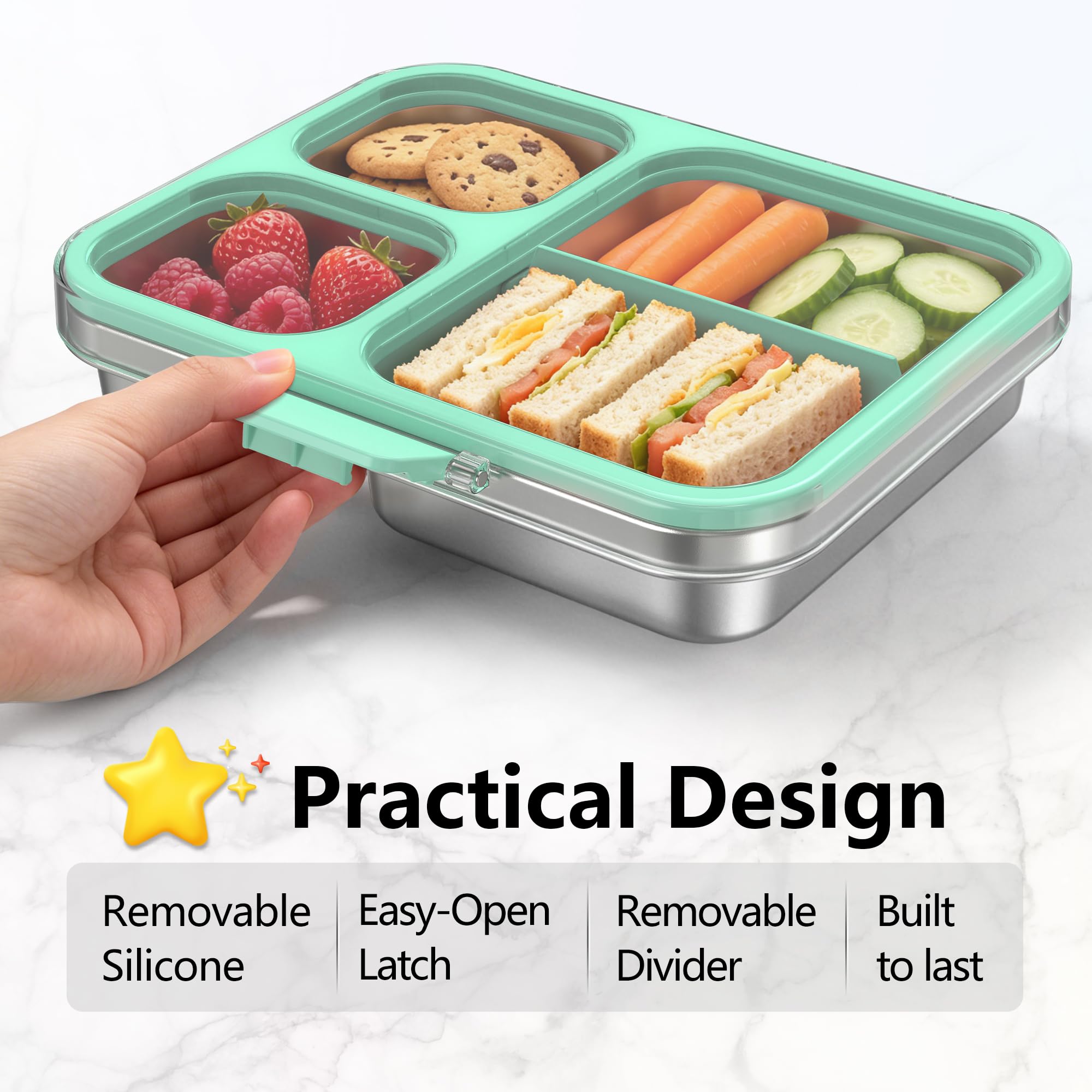 HOMEKOL packed lunch lifestyle shot with sandwich fruit and salad for balanced meal presentation