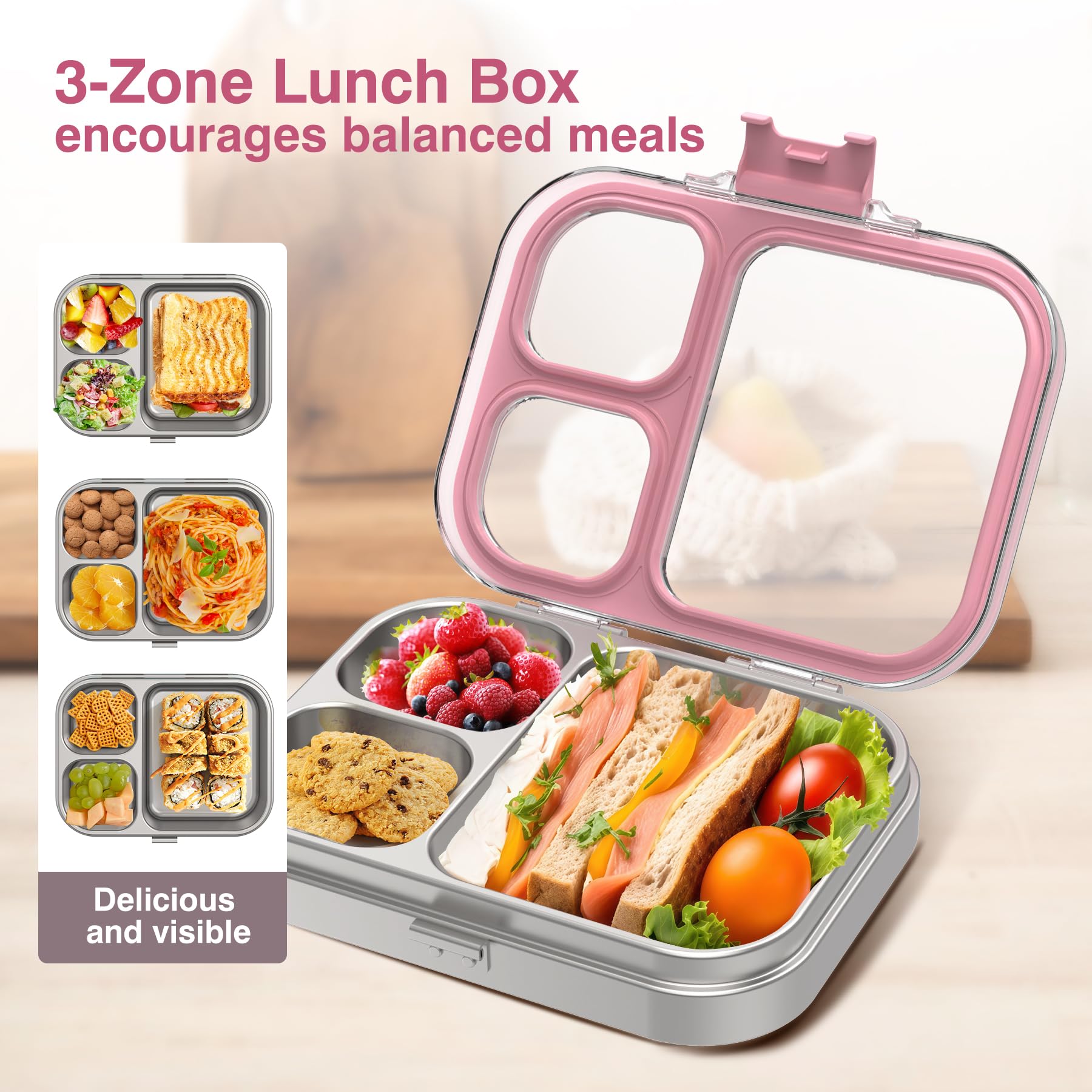 HOMEKOL clear Tritan lid showing contents for quick meal checks