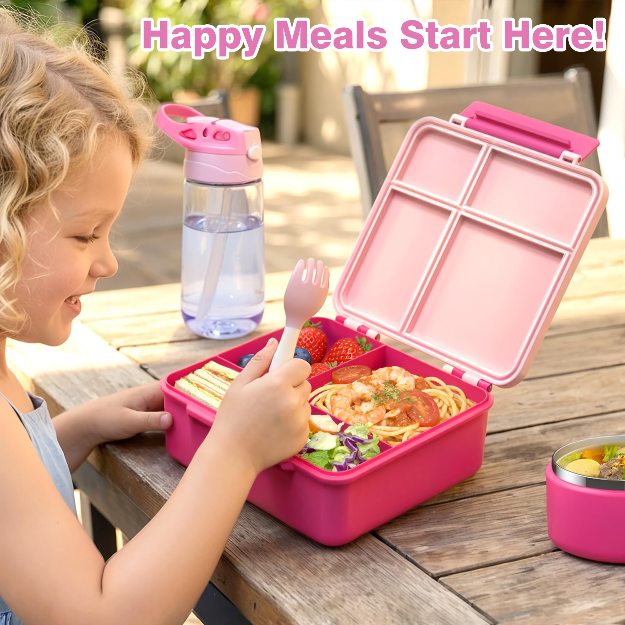 HOMEKOL child carrying pink lunch bag lifestyle shot encourages independent use