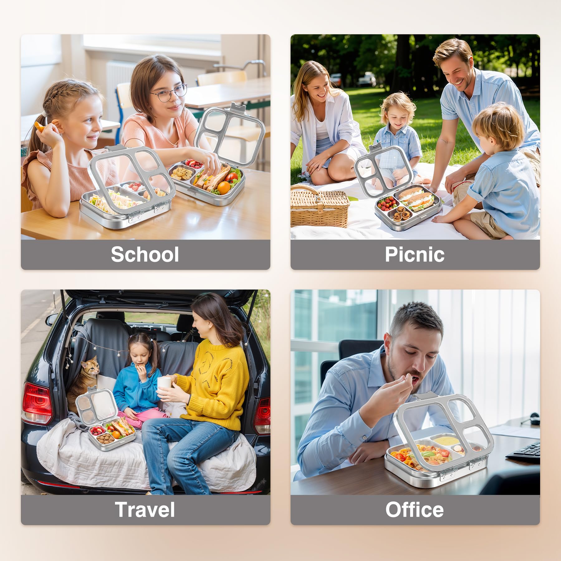 HOMEKOL bento in picnic setting showing convenience for outdoor meals