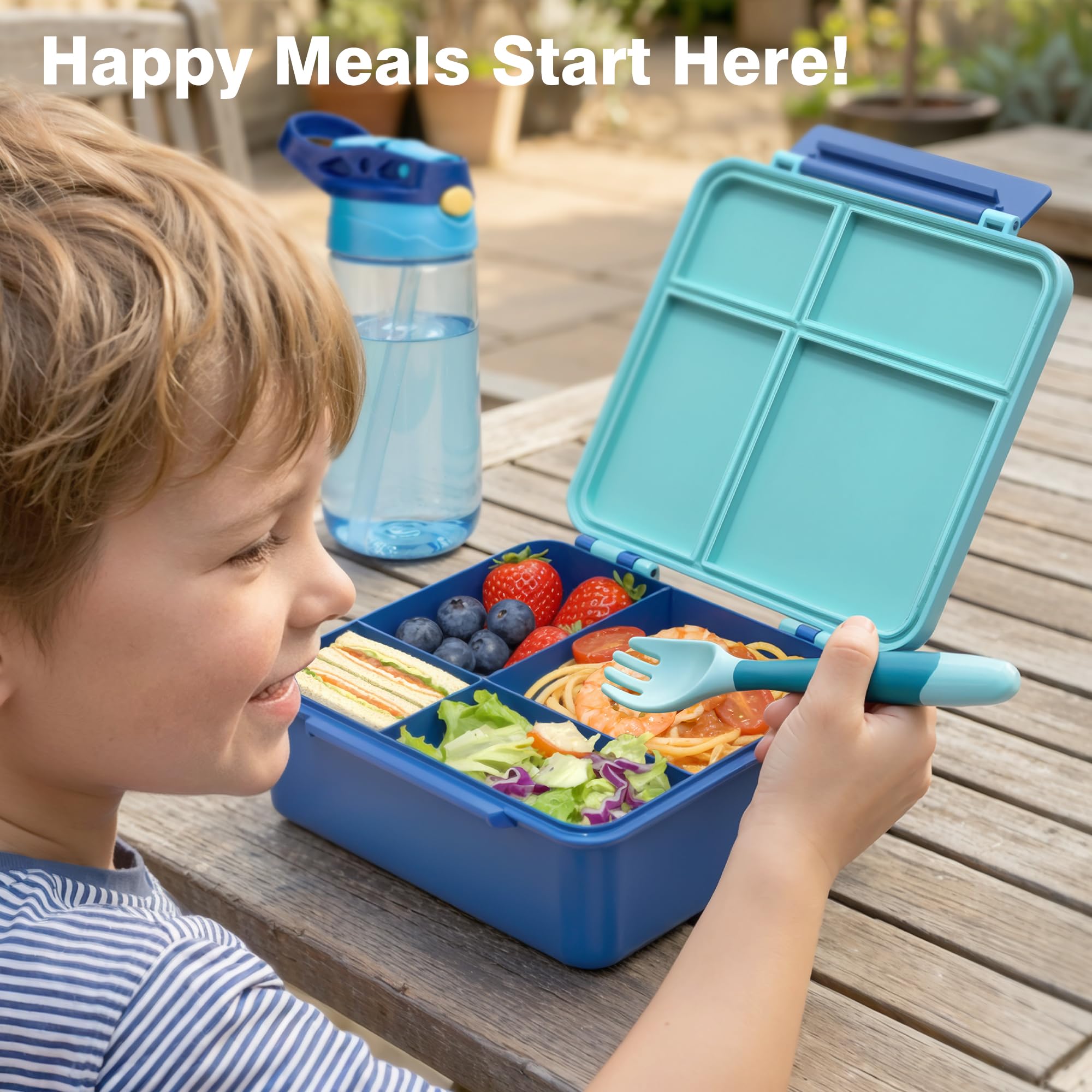 HOMEKOL set packed inside a school backpack ready for classroom lunches
