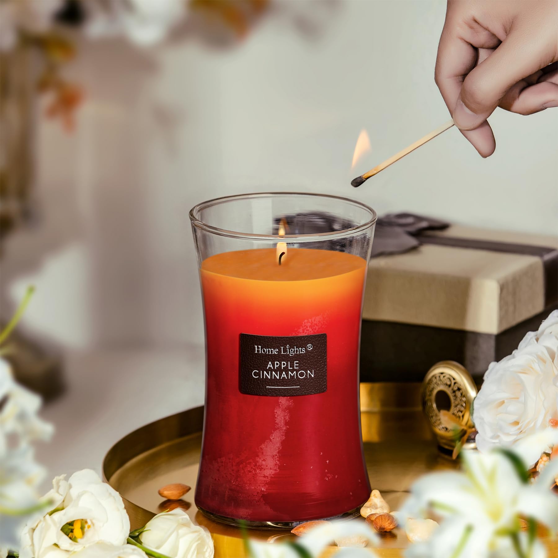 HomeLights wick and flame detail illustrating steady smoke-free burn