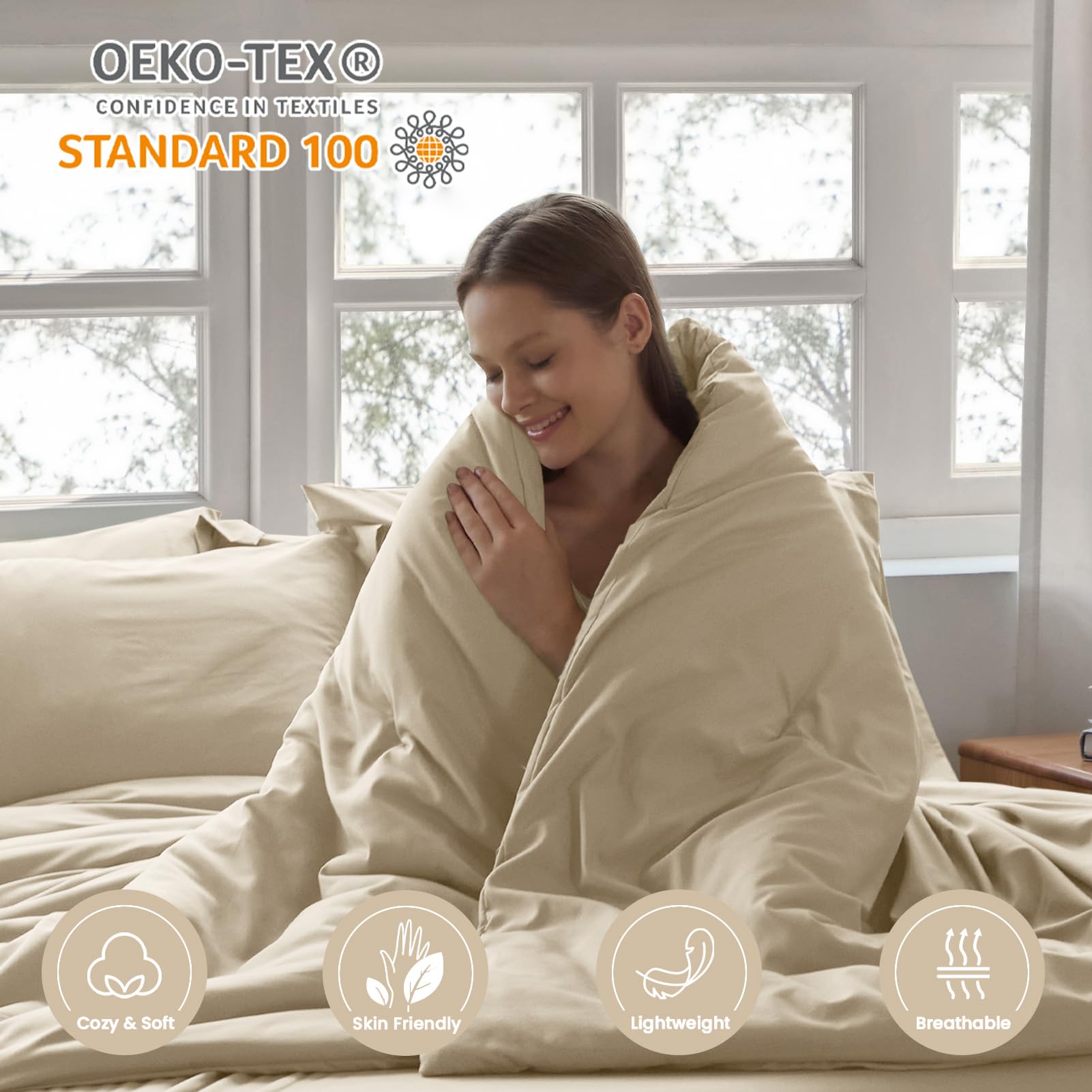Homelike Moment comforter set in a styled bedroom showing cozy, welcoming sleep space