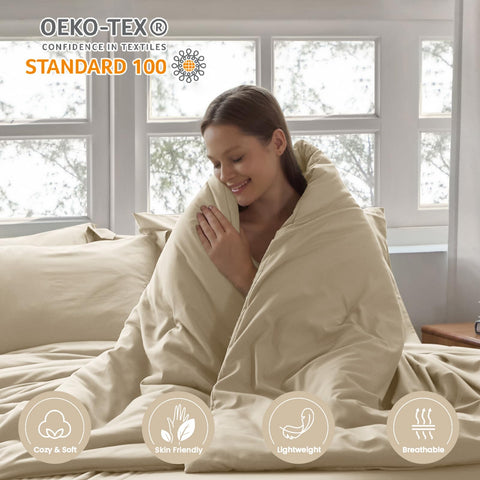Homelike Moment comforter set in a styled bedroom showing cozy, welcoming sleep space